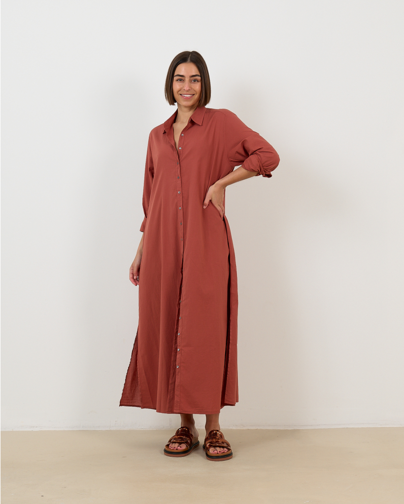 Boden Brown Button-Front Maxi Dress