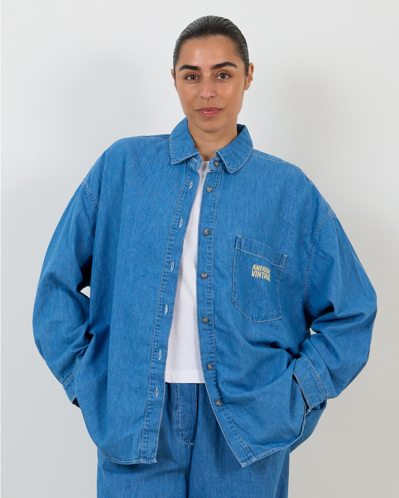 Izeway Denim Blouse with Logo Blue