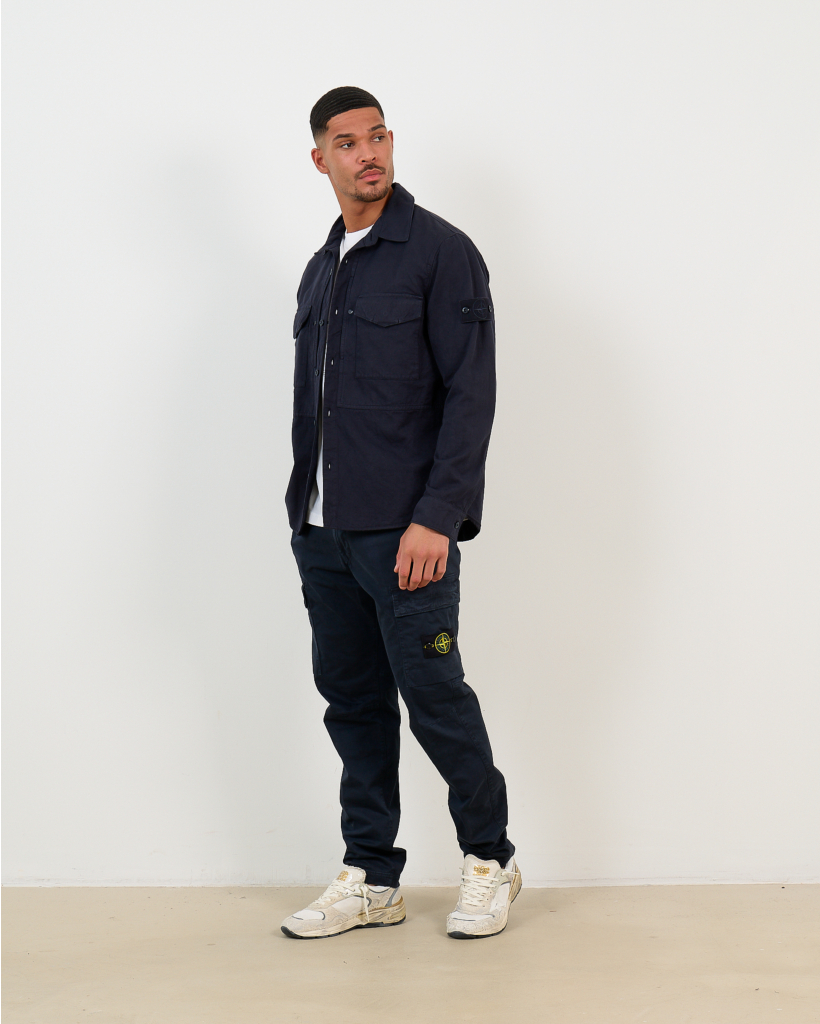 1200012 Ghost Linen Canvas Overshirt Navy