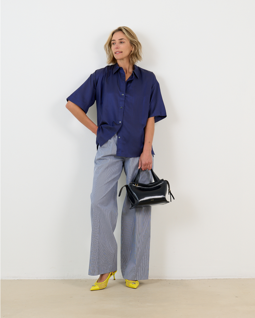 Stafford Striped Shirt - Navy