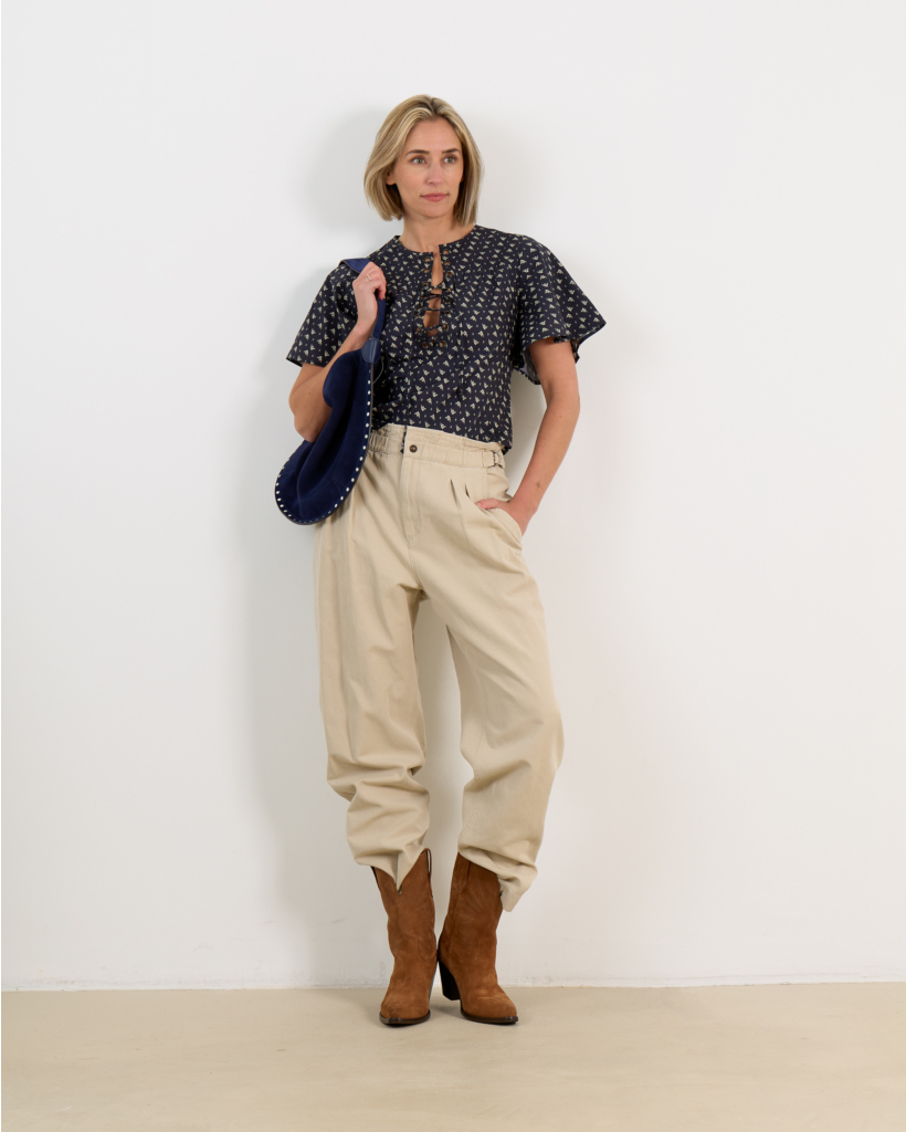 Dianga Short-Sleeve Blouse Ecru