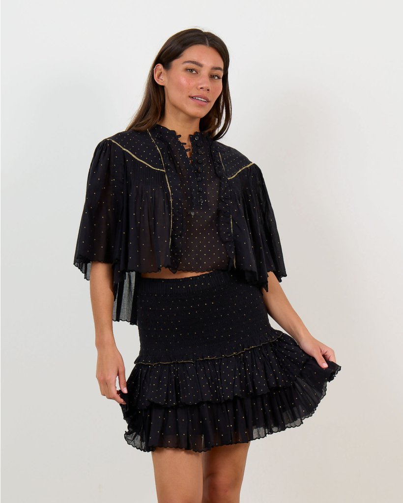 Veenia Blouse Short Sleeve Black