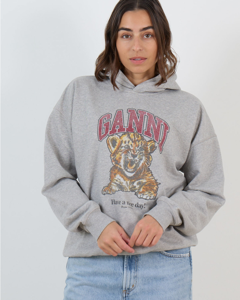 Cotton Tiger Graphic Design Hoodie Grey