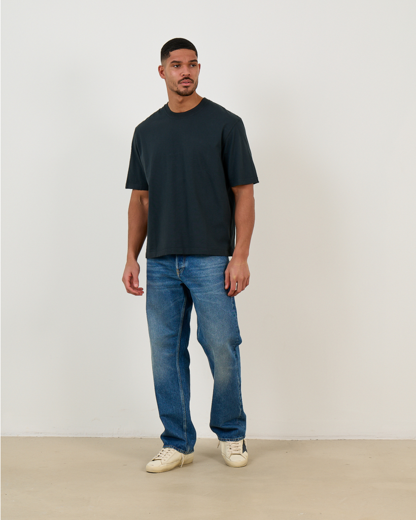 Black T-shirt with Inverted Logo on the Back