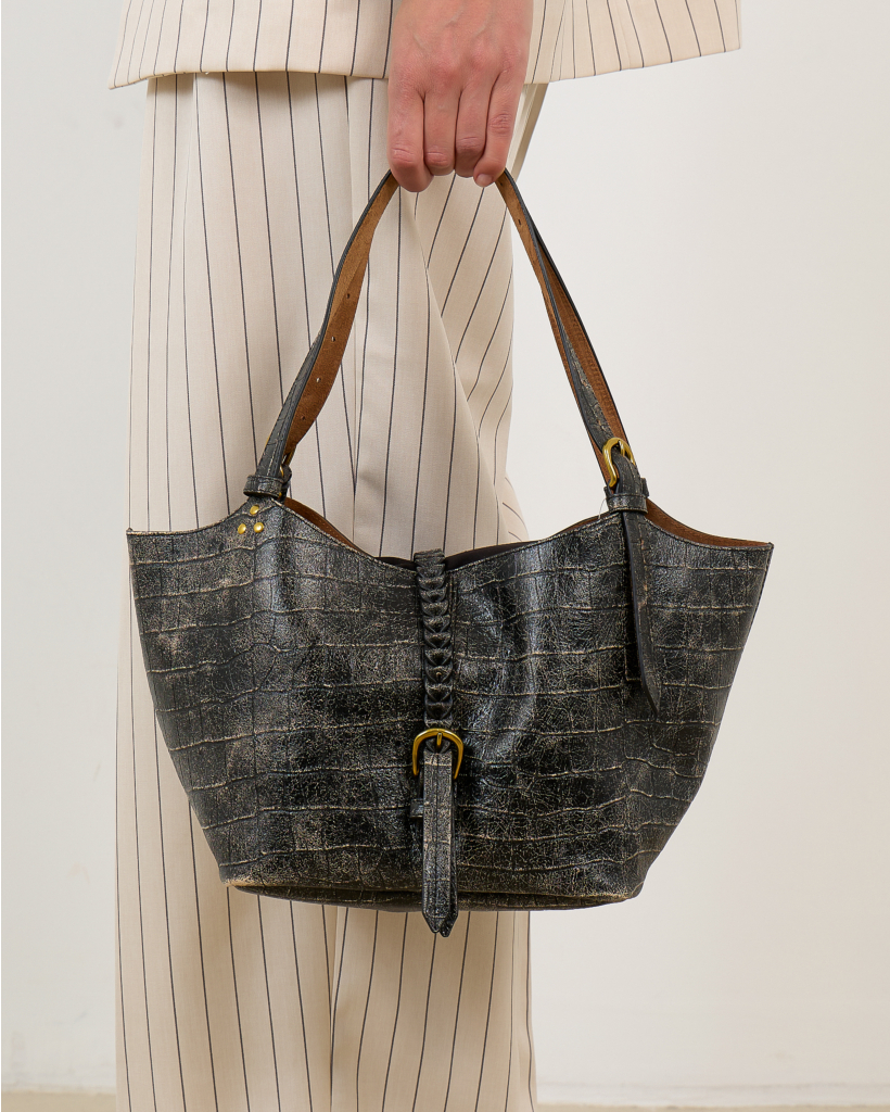 Joseph S Crocodile-Print Grunge Sheepskin