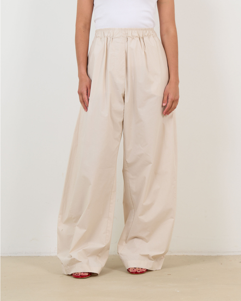 Dora Poplin Relaxed Trousers Sand