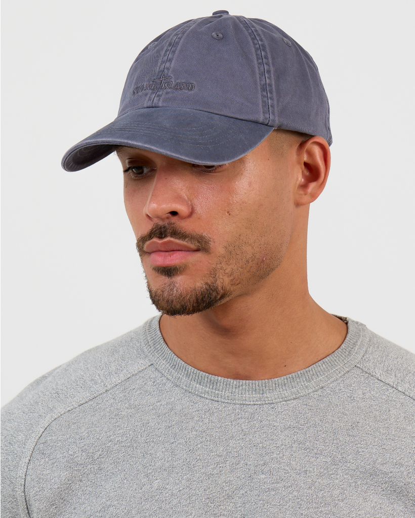 9100002 Brushed Cotton Gabardine Cap Blue-Grey