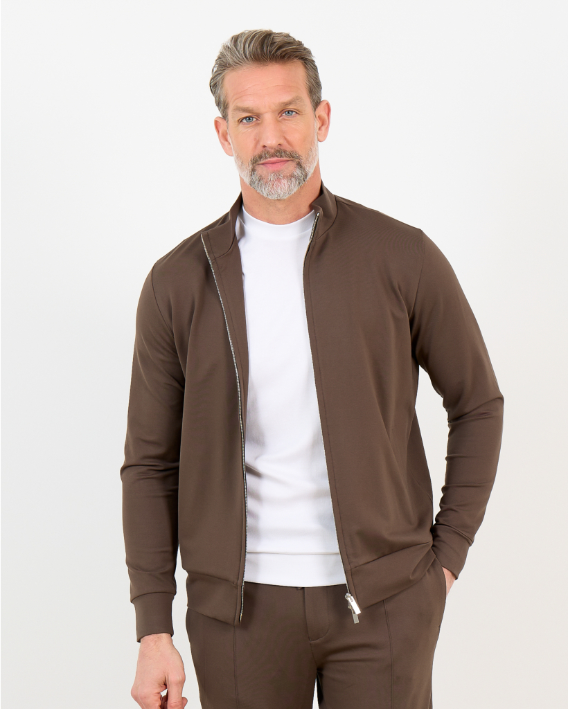 Joseph Zip-Up Cardigan Taupe