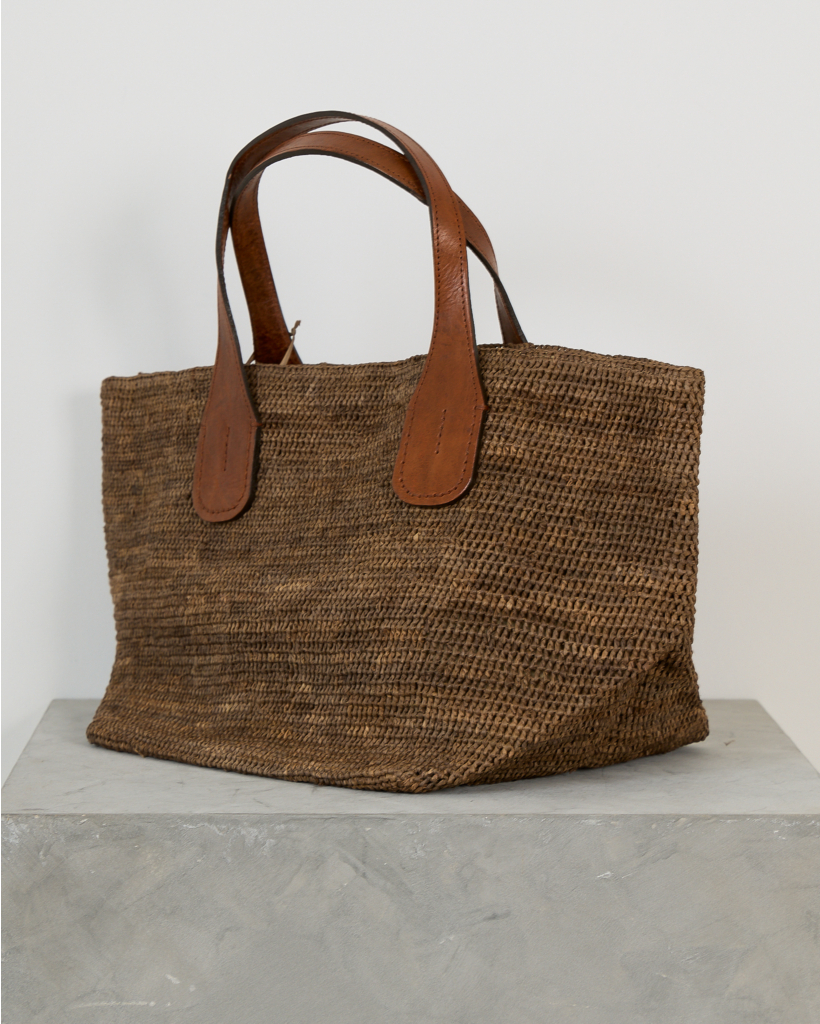 Tokyo Raffia Bag Dark Tea