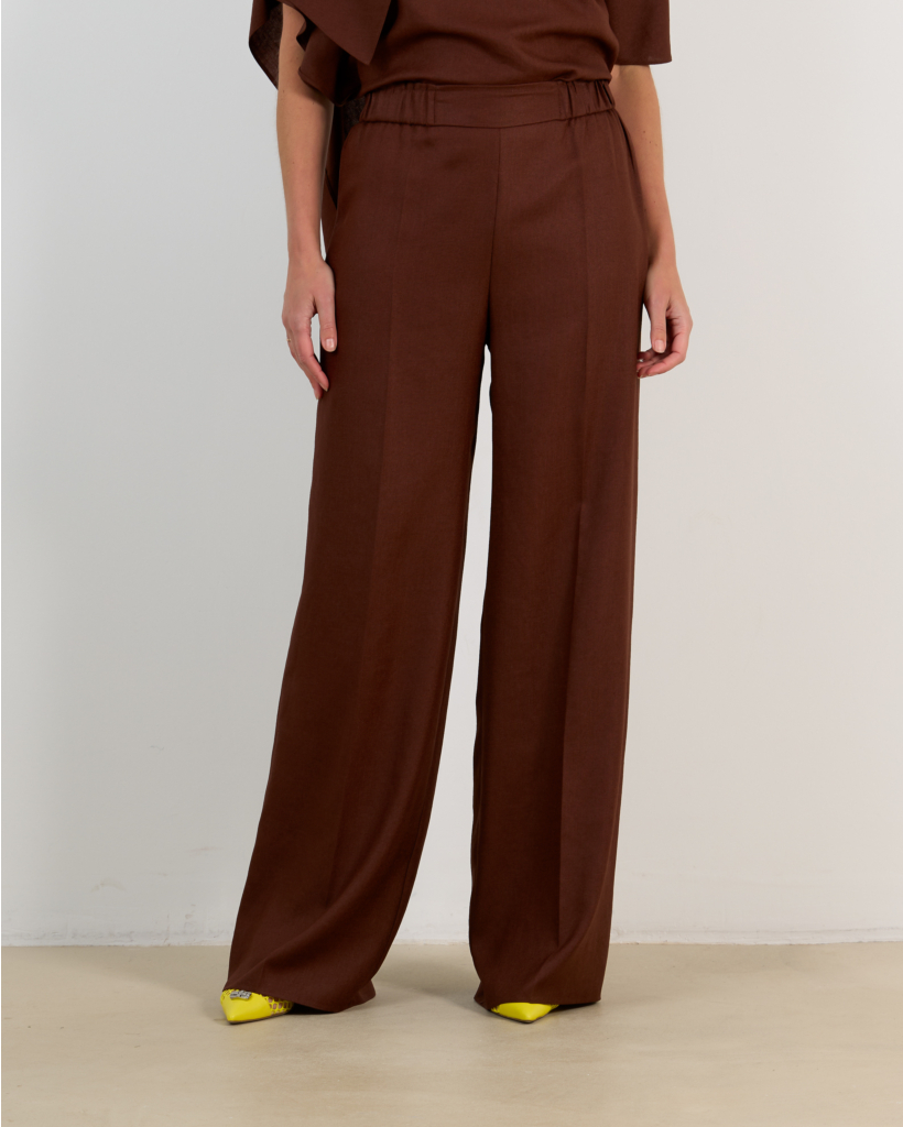 Extra Wide-Leg Brown Trousers