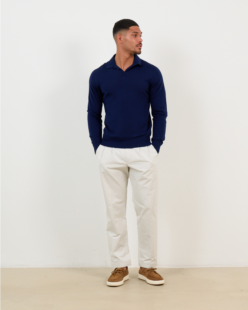 Navy Blue Polo Sweater