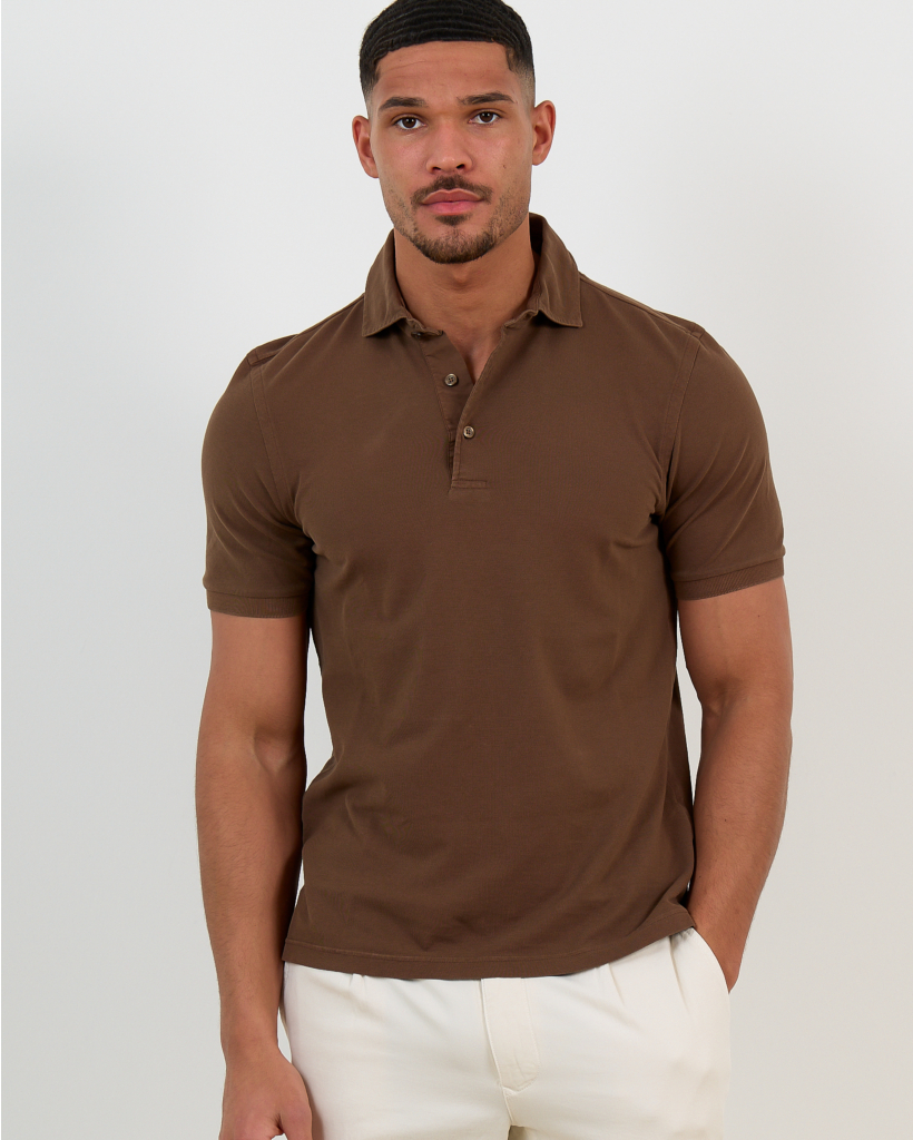 Brown Cotton Piqué Polo Shirt