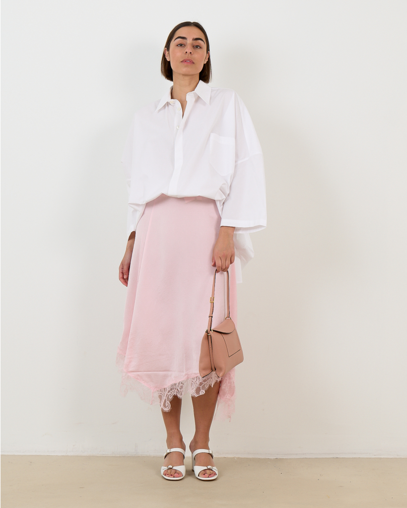 Sophie Pink Lace Midi Skirt