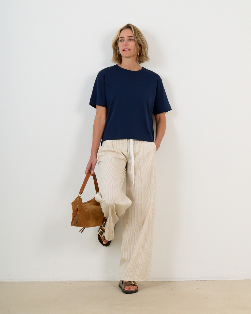 Adisson Striped Ecru Trousers