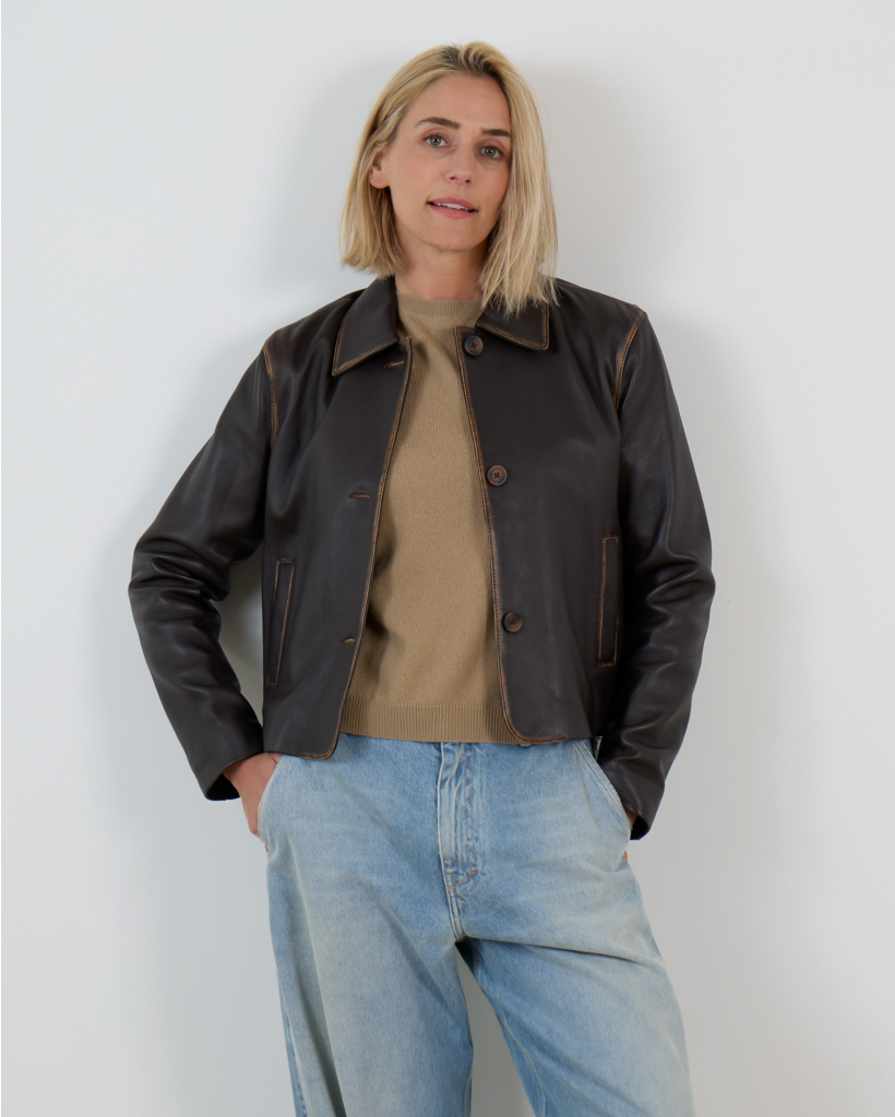 Rocky Vintage Blazer Leer Donker Bruin 