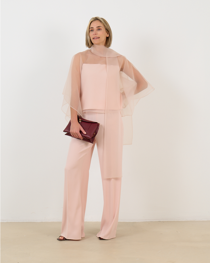 Edwin Cloqué Organza Blouse Pink