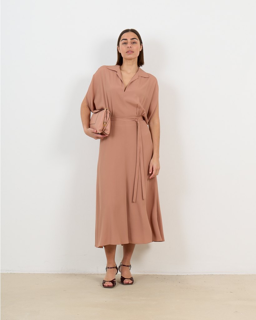 Egery Short-Sleeve Midi Dress - Pink