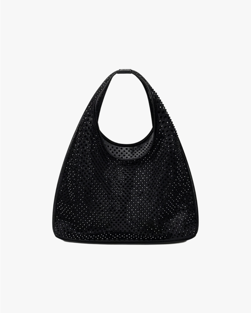 Small Mesh Pouch Black Crystal