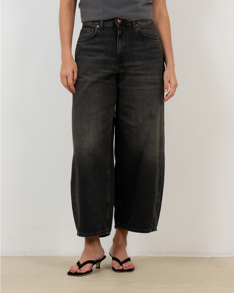 Cropped Roomy Jeans in Mineral Black