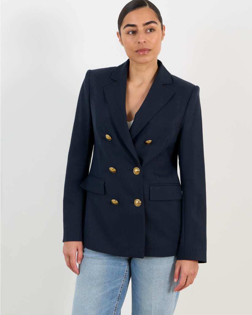 Navy double-breasted blazer