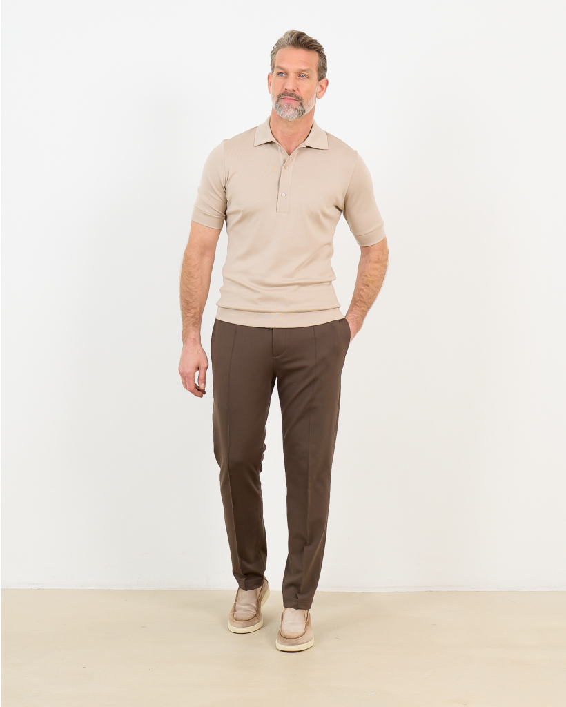 Beige Short-Sleeve Polo Shirt