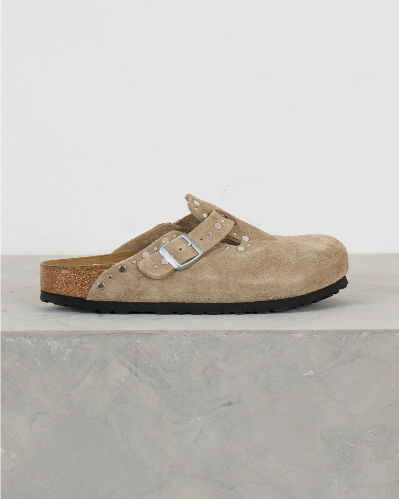 Boston Rivet Border Slip-Ons Taupe