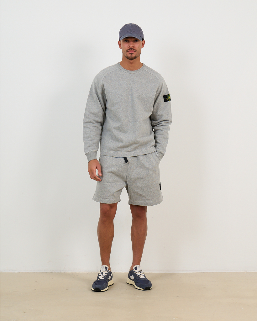 6200013 Loose Jogger Shorts with Tape Belt Melange Grey
