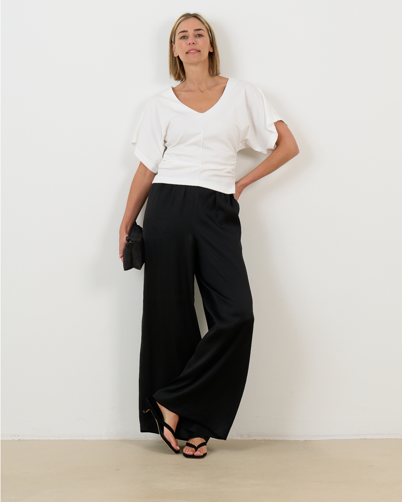 Pamara Lyocell-Blend T-shirt in Ecru