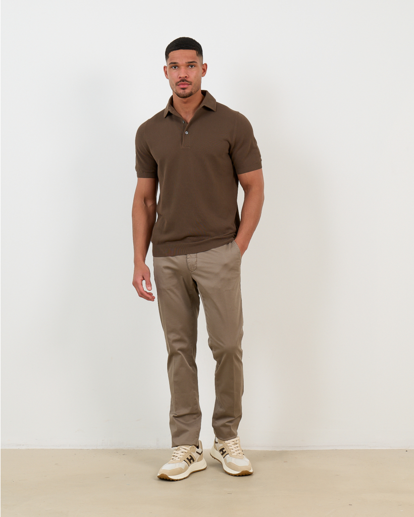 Taupe Short-Sleeve Polo