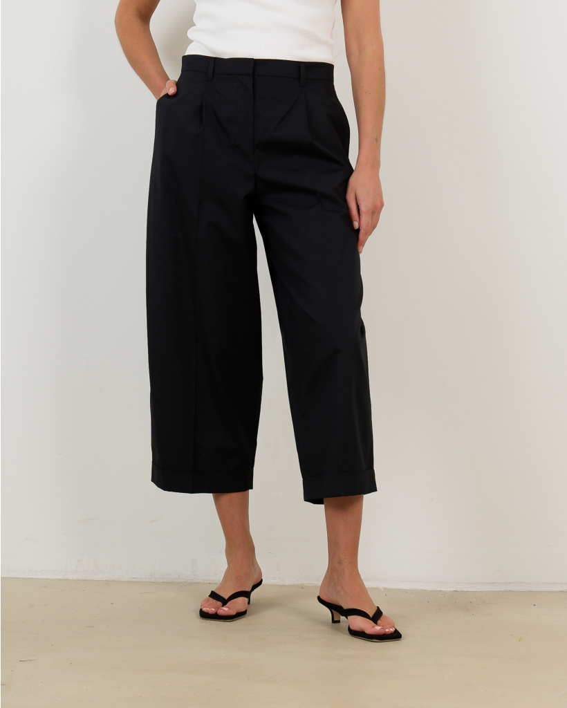 Black Poplin Trousers