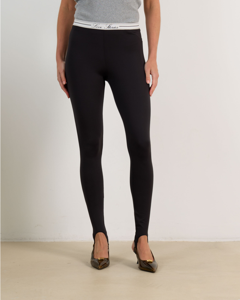 John Leggings with Stirrup Hems - Black