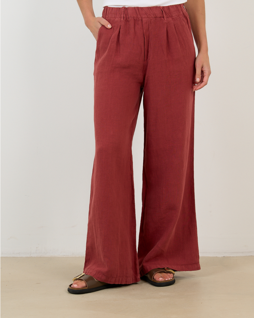 Relaxed Trousers Dark Red