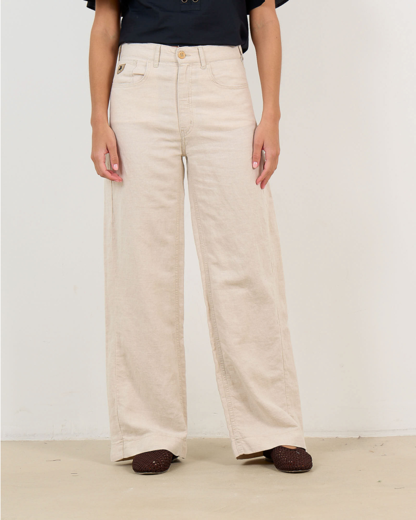 Rosa Linen-Blend Trousers Tosca Natural