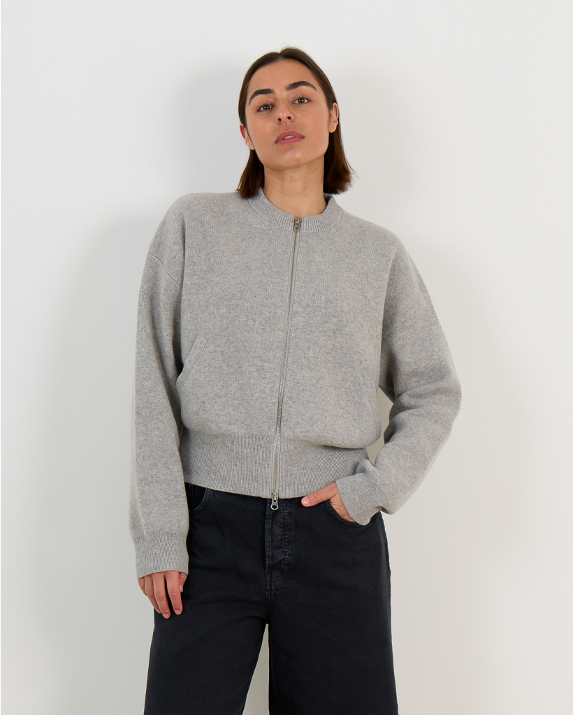 No. 478 Xtra Fun Cashmere Zip-Up Grey