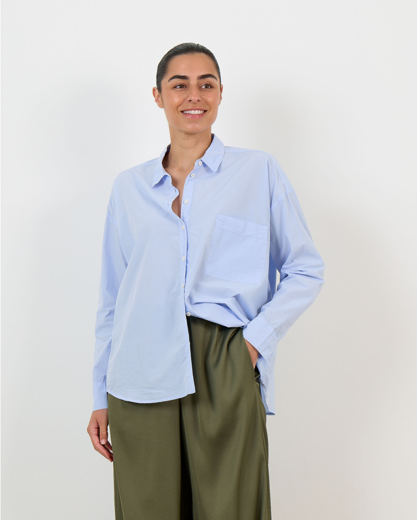 Caroline Poplin Shirt Blouse Cloud