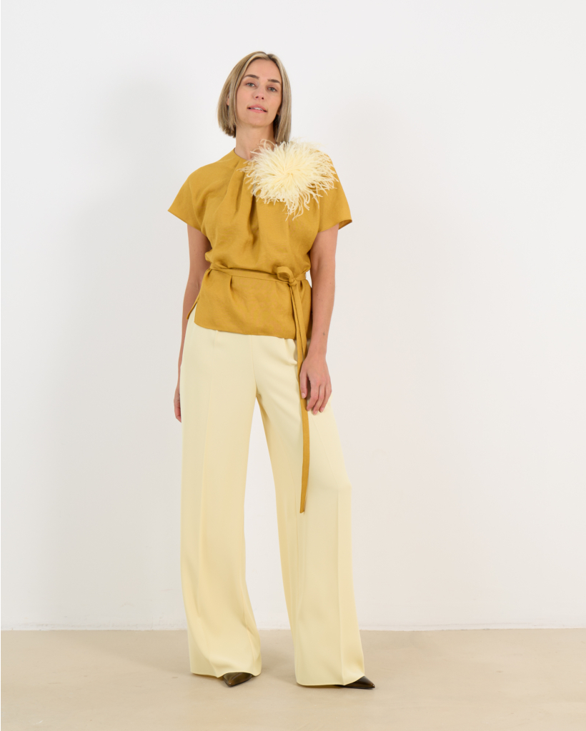 Elton Blouse Short Sleeve Ochre