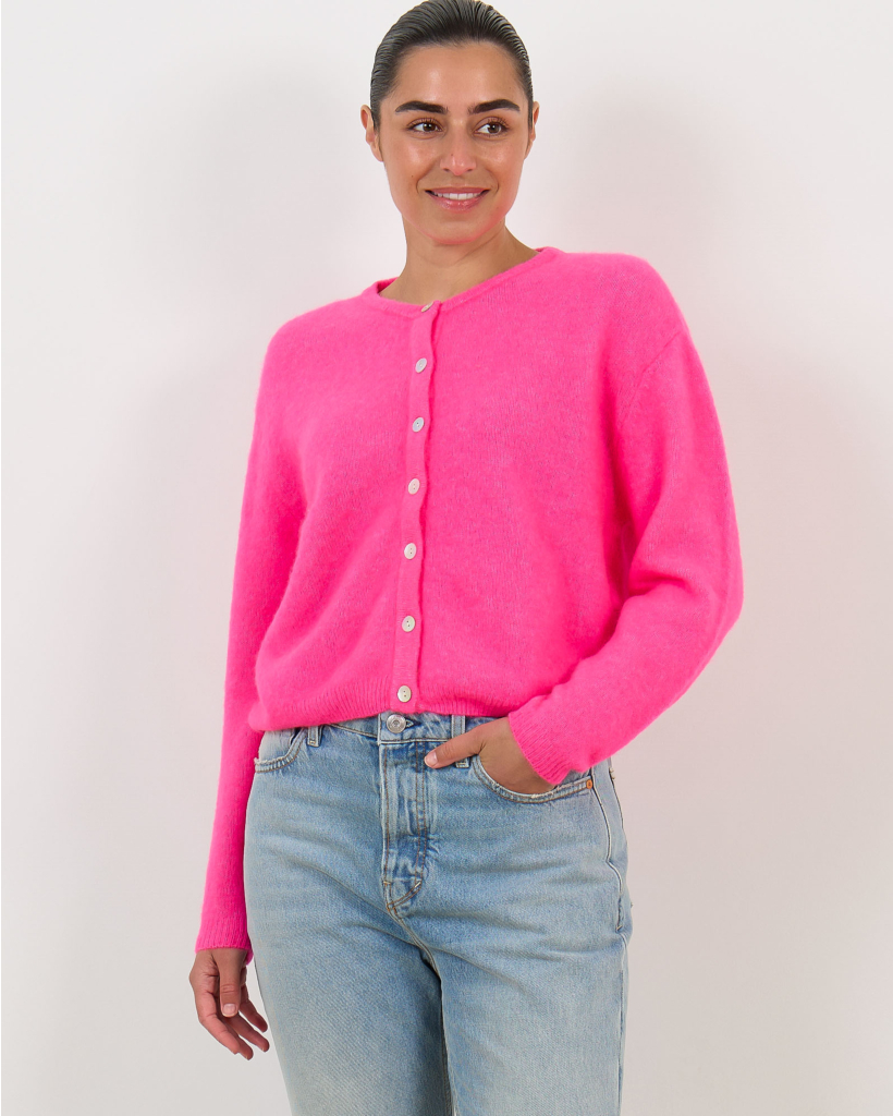 Vitow Alpaca-Mix Vest Fluorescent Pink