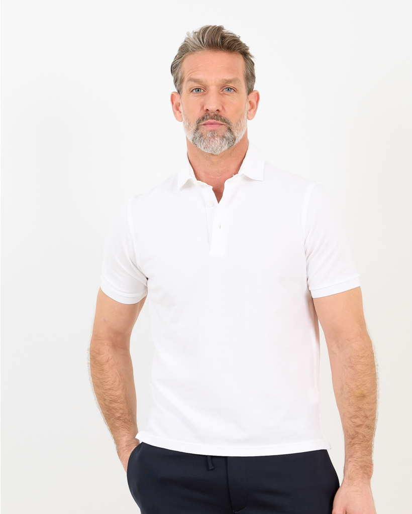White Piqué Polo Shirt