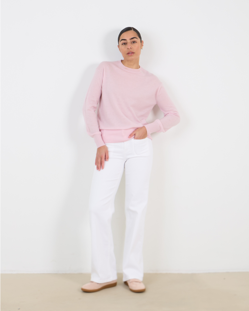 Wool-Cashmere Blend Pullover Light Pink