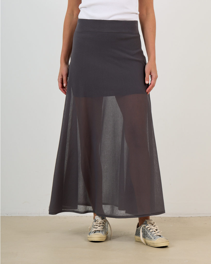 Tensya Knitted Maxi Skirt Anthracite