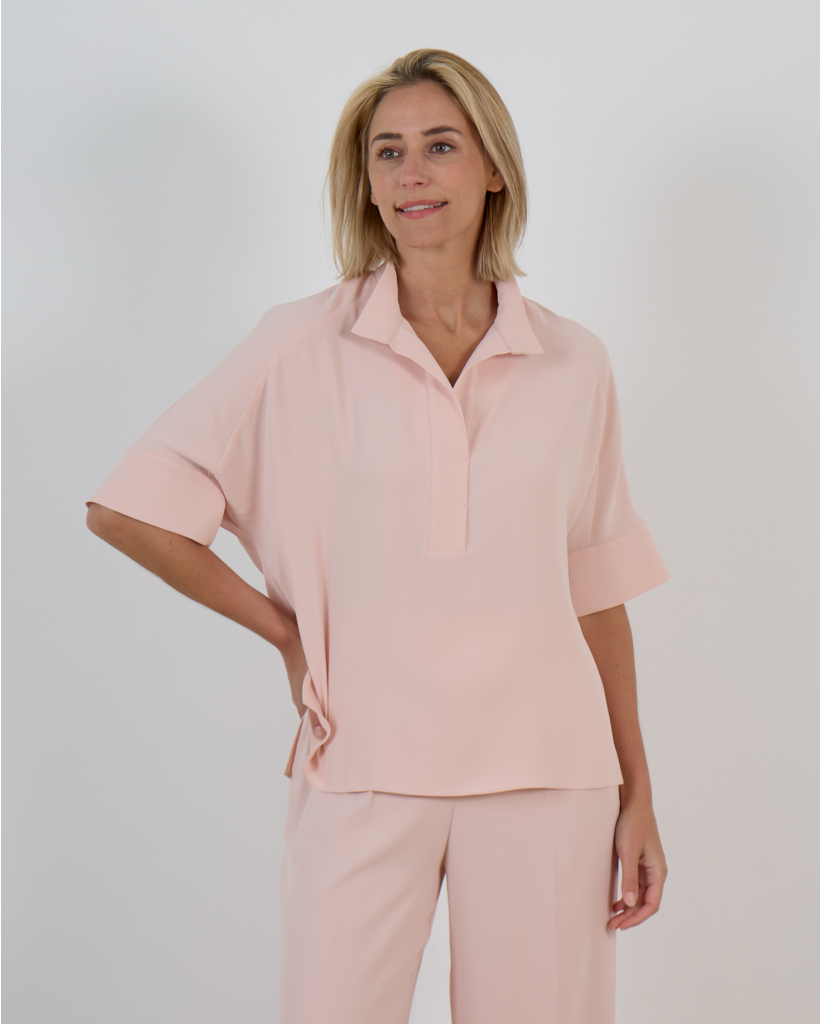 Emma Short Sleeve Blouse Pink