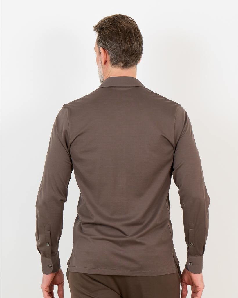 Lucille Pique Ultra Polo Shirt in Taupe
