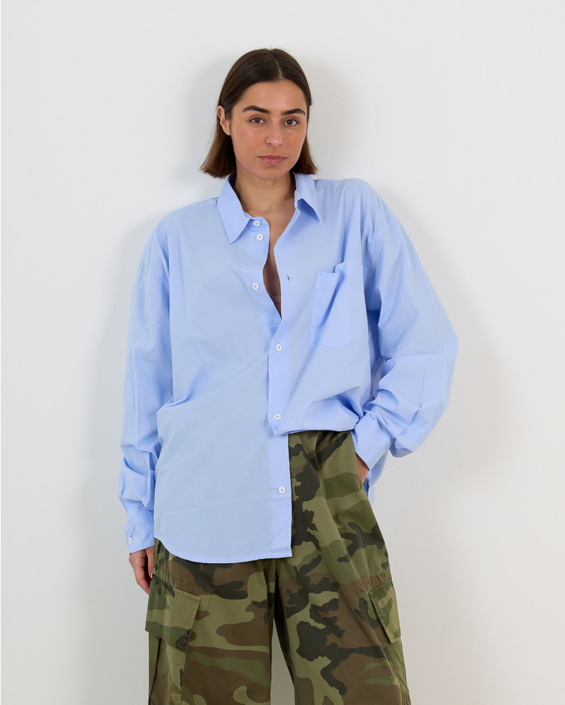 Poppy Oversized Shirt Blouse Ice Blue