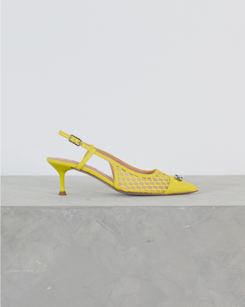 Delilah Yellow Slingback Heel