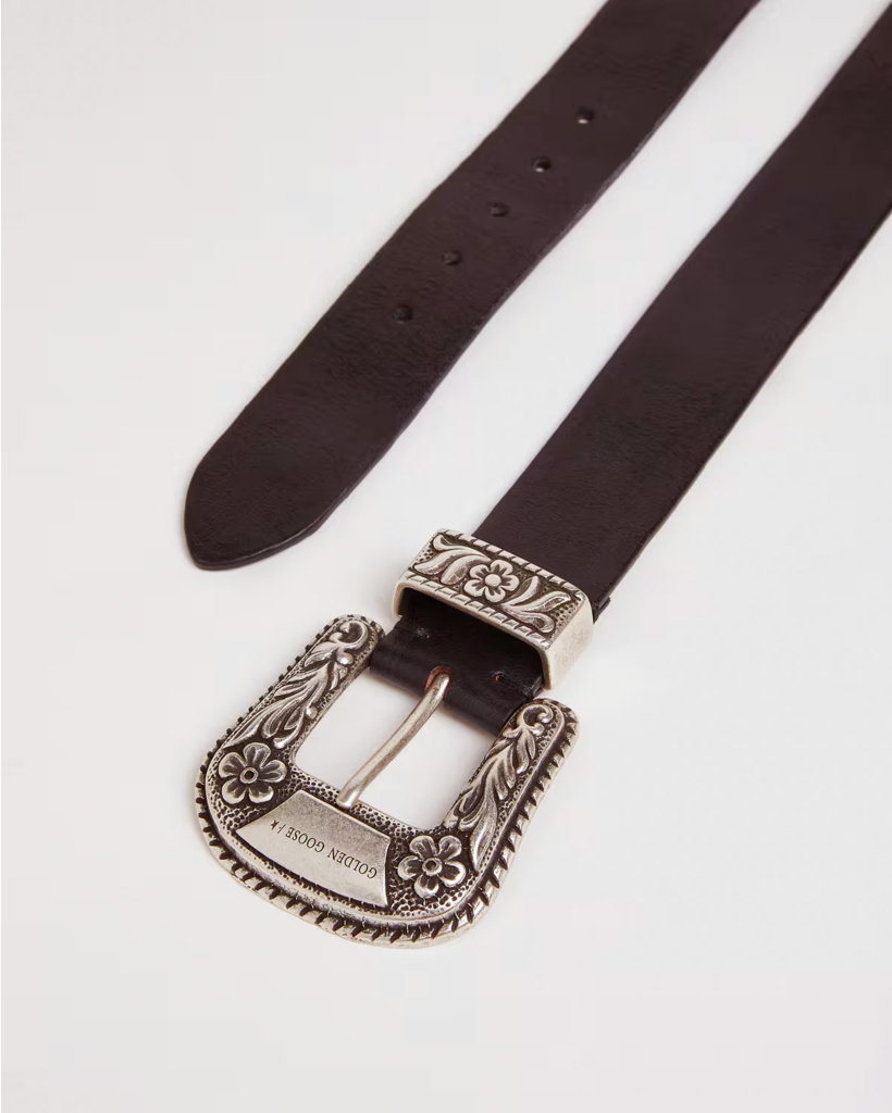 Wild West Black Leather Belt
