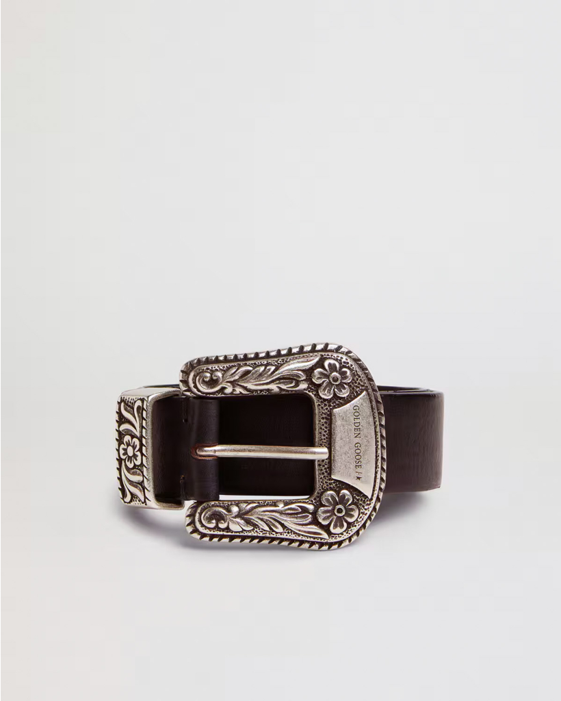 Wild West Black Leather Belt
