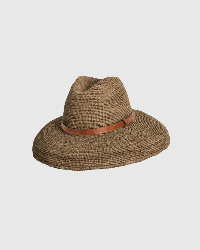 Safari Raffia Hat Dark Tea