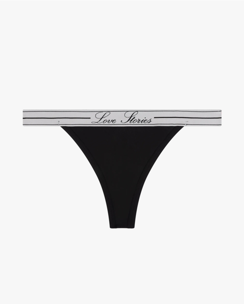 Roomie mid-rise thong in black