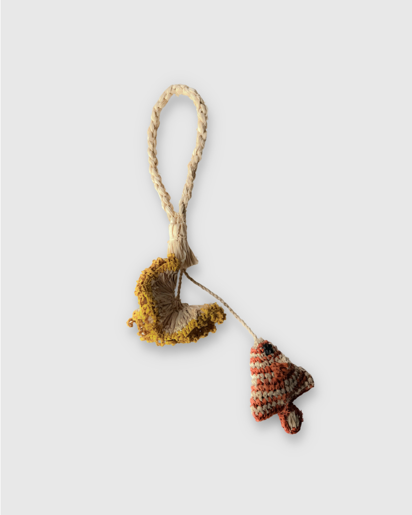 Striped Raffia Bag Charm
