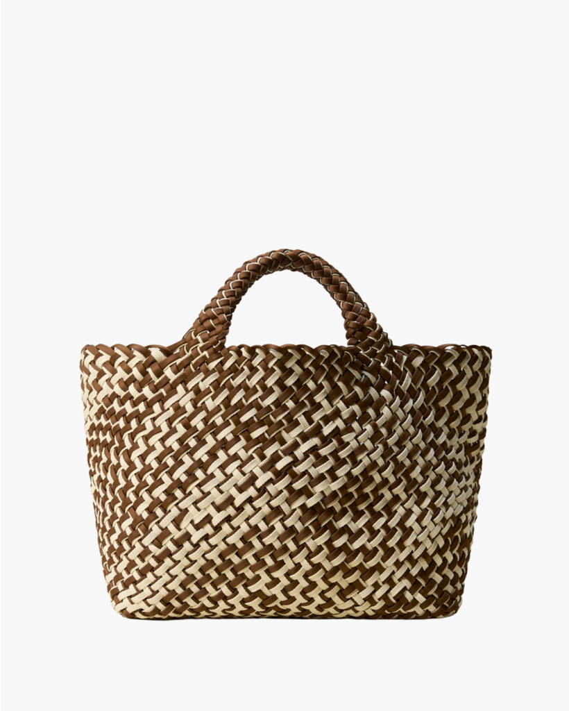 St. Barths Medium Double-Weave Tote in Caramel
